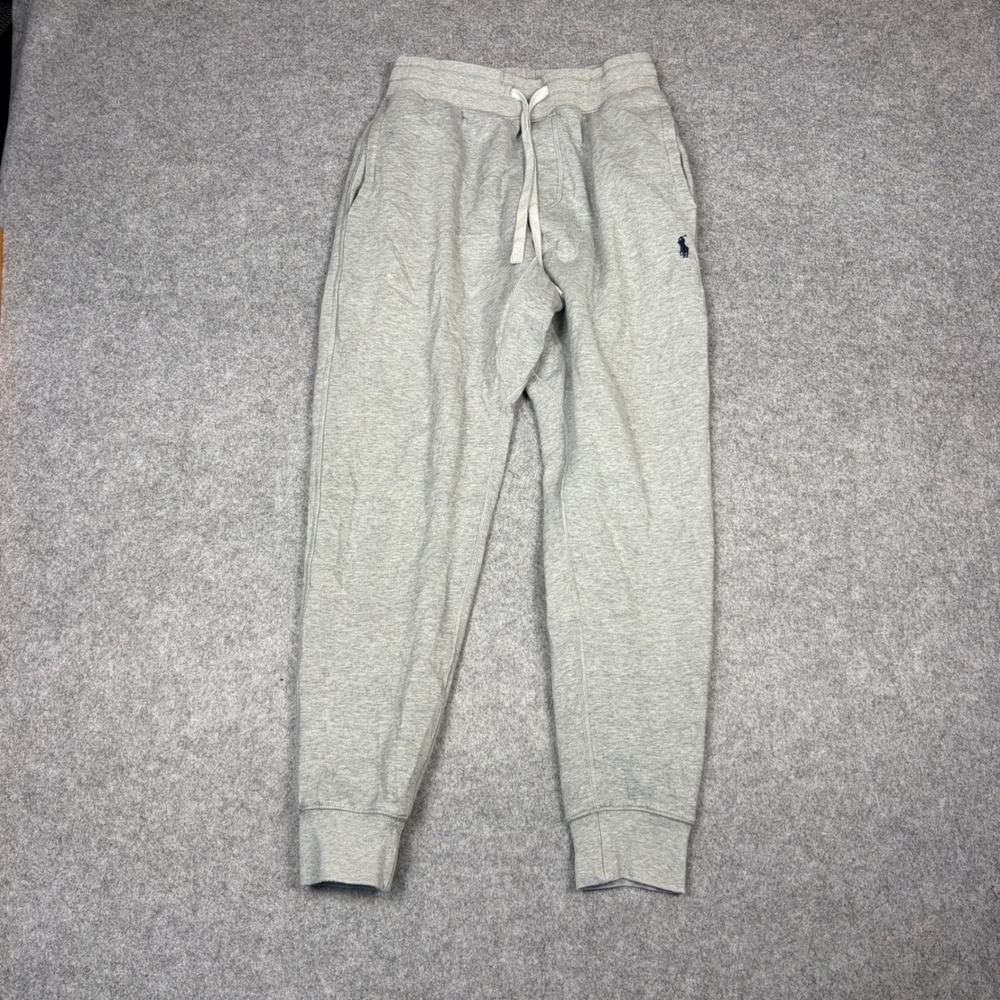 Polo Ralph Lauren Mens Gray Fleece Jogger Sweatpants Size Medium Pony Logo